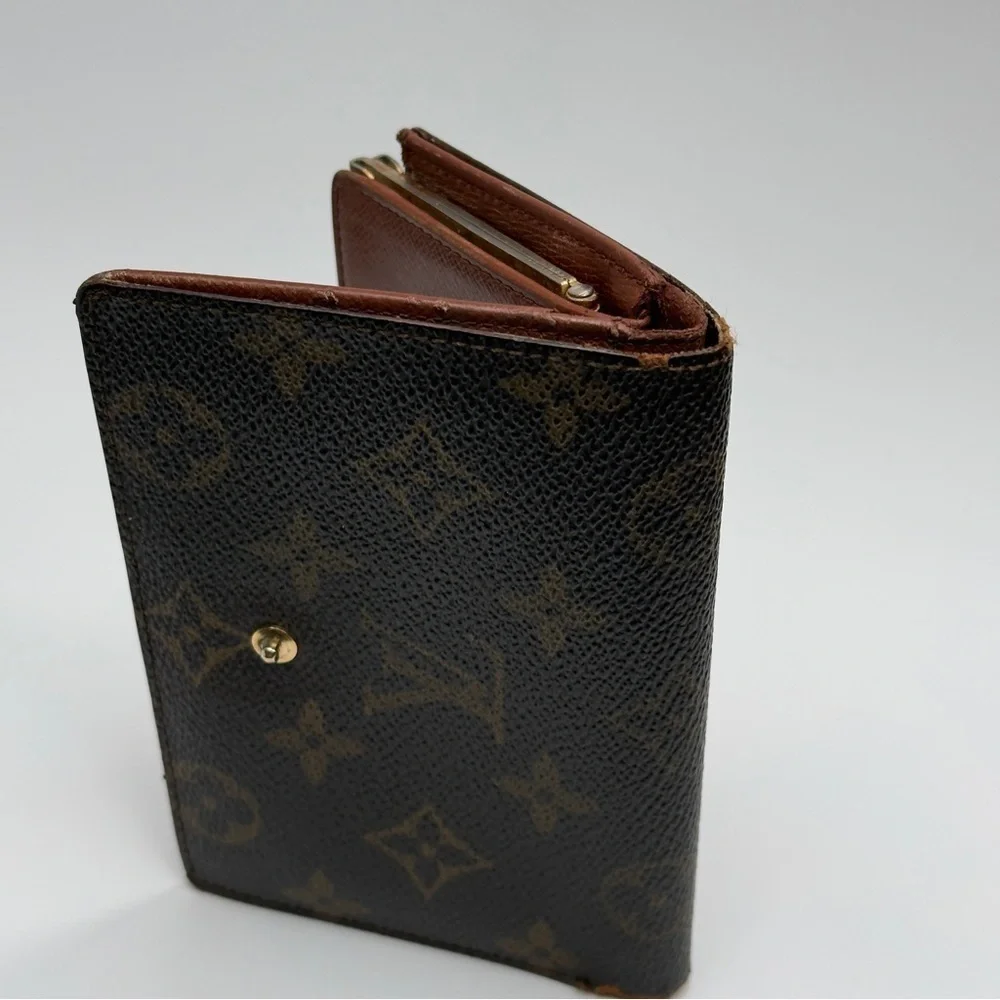 Louis Vuitton Brown Monogram French Purse Wallet Silver | Women’s | Used |